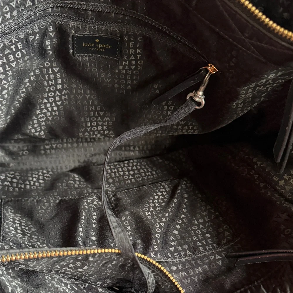 Kate Spade Black Quilted Tote with attached mini pouch (Excellent Condition) - Picture 3 of 4